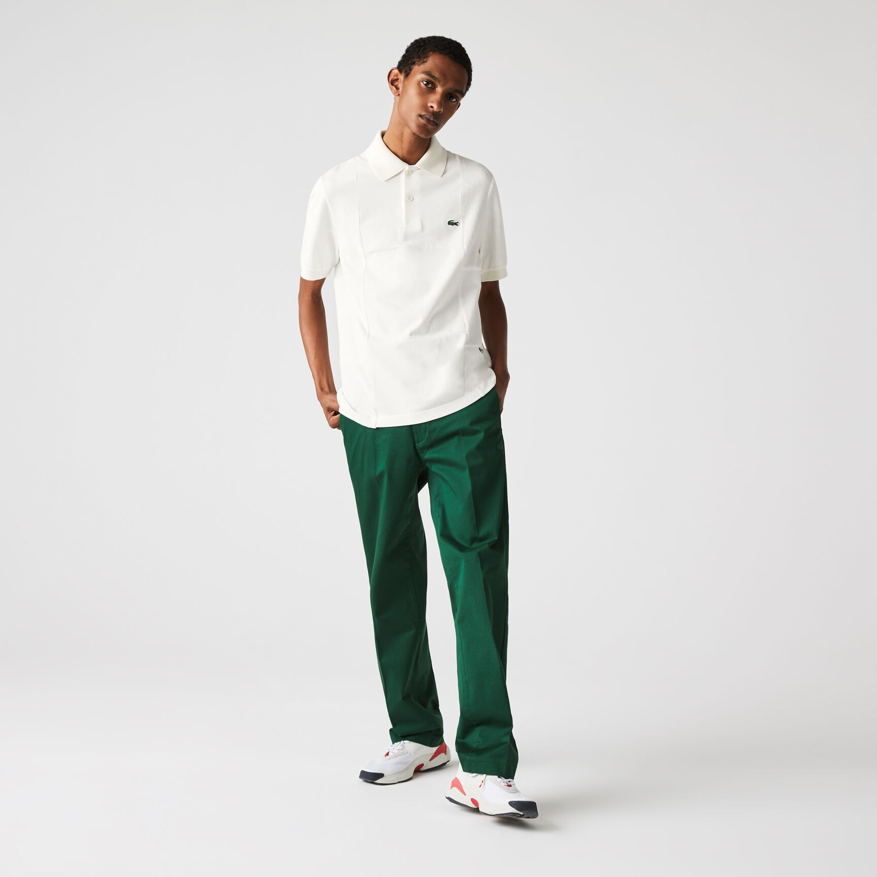تيشيرت بولو كلاسيكي بيكيه وبوكليه بقصة مريحة للرجال مجموعة Lacoste L!VE تيشيرت بولو كلاسيكي بيكيه وبوكليه بقصة مريحة للرجال مجموعة Lacoste L!VE