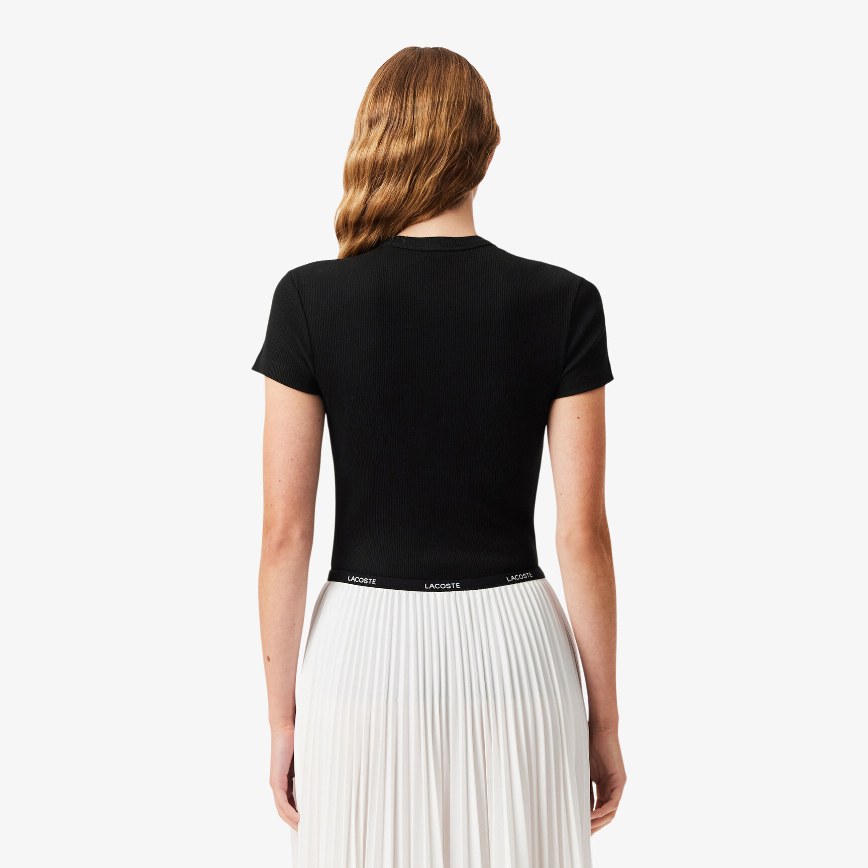 Slim Fit Ribbed Cotton T-shirt