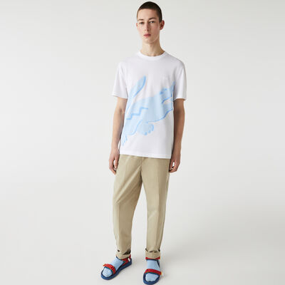 Men's Crocodile Print Crew Neck Stretch Organic Cotton T-shirt