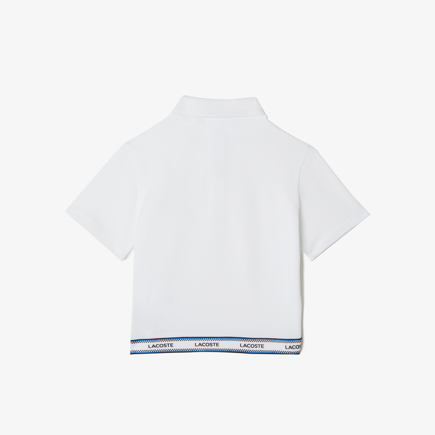 Girls' Lacoste Printed Band Cotton Piqué Cropped Polo Shirt girls lacoste printed band cotton piqu cropped polo shirt