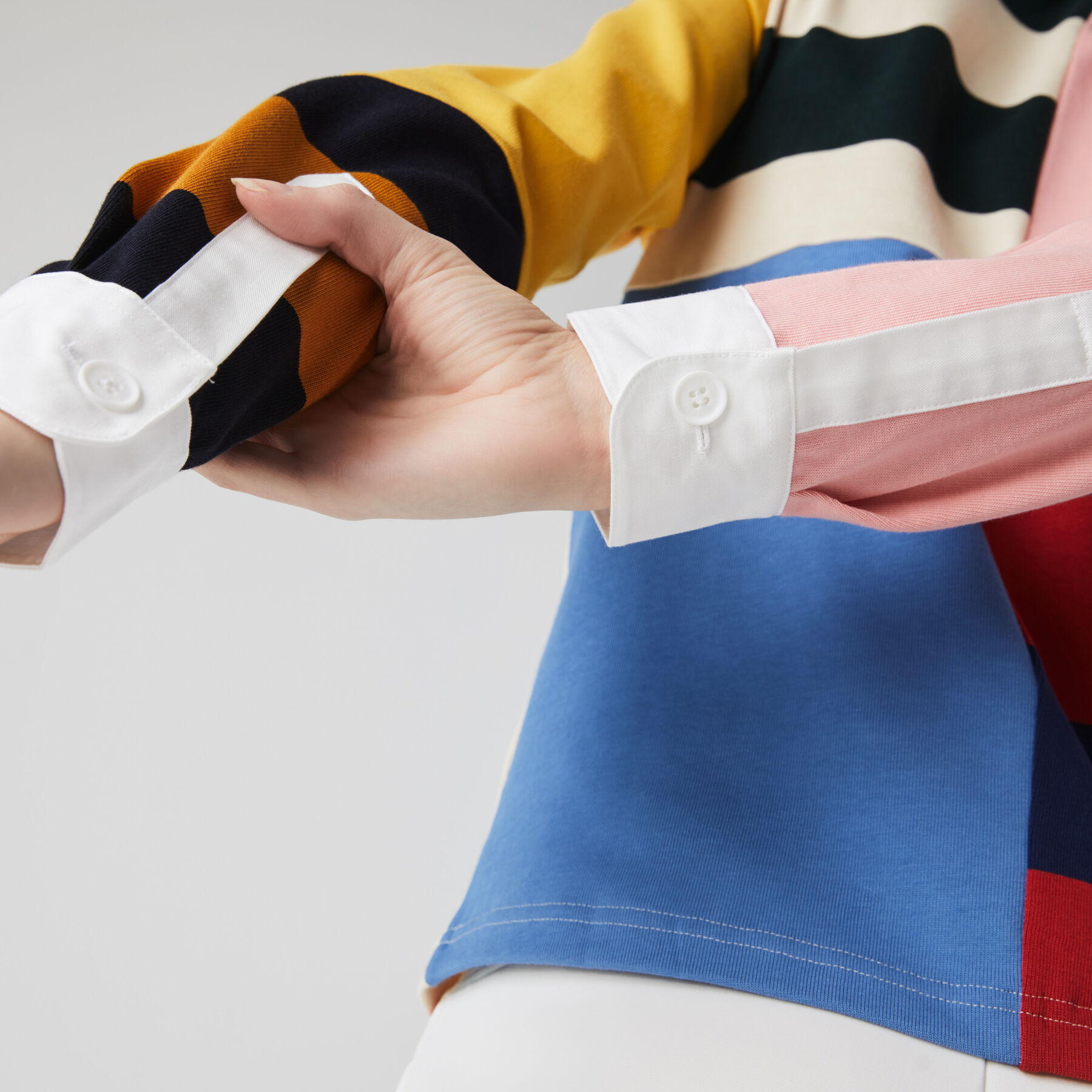 Women’s Lacoste LIVE Colourblock Cotton Rugby Style Polo Shirt women s lacoste live colourblock cotton rugby style polo shirt