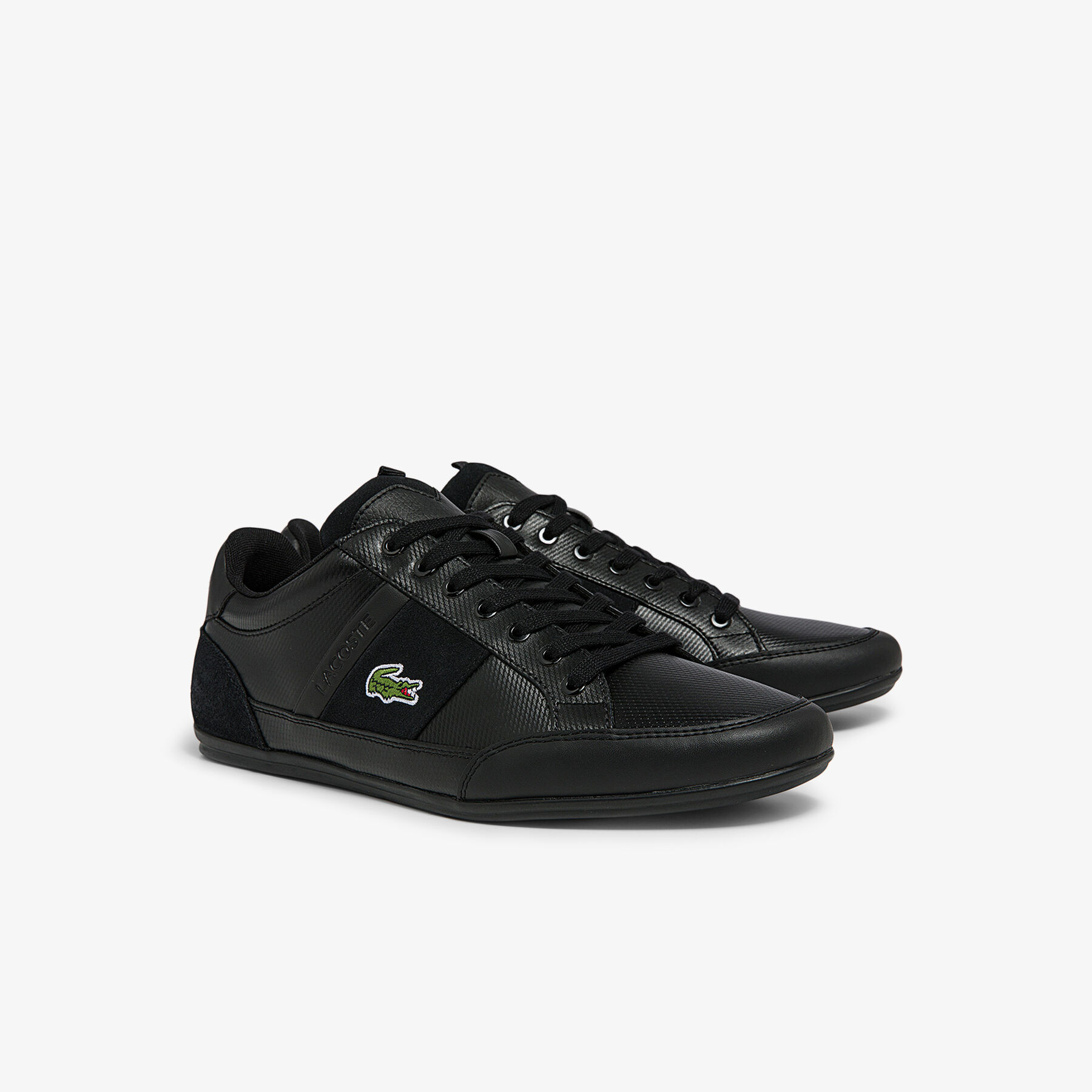 Men's Chaymon BL Leather and Synthetic Tonal Trainers lacoste men s chaymon bl leather and synthetic tonal trainers