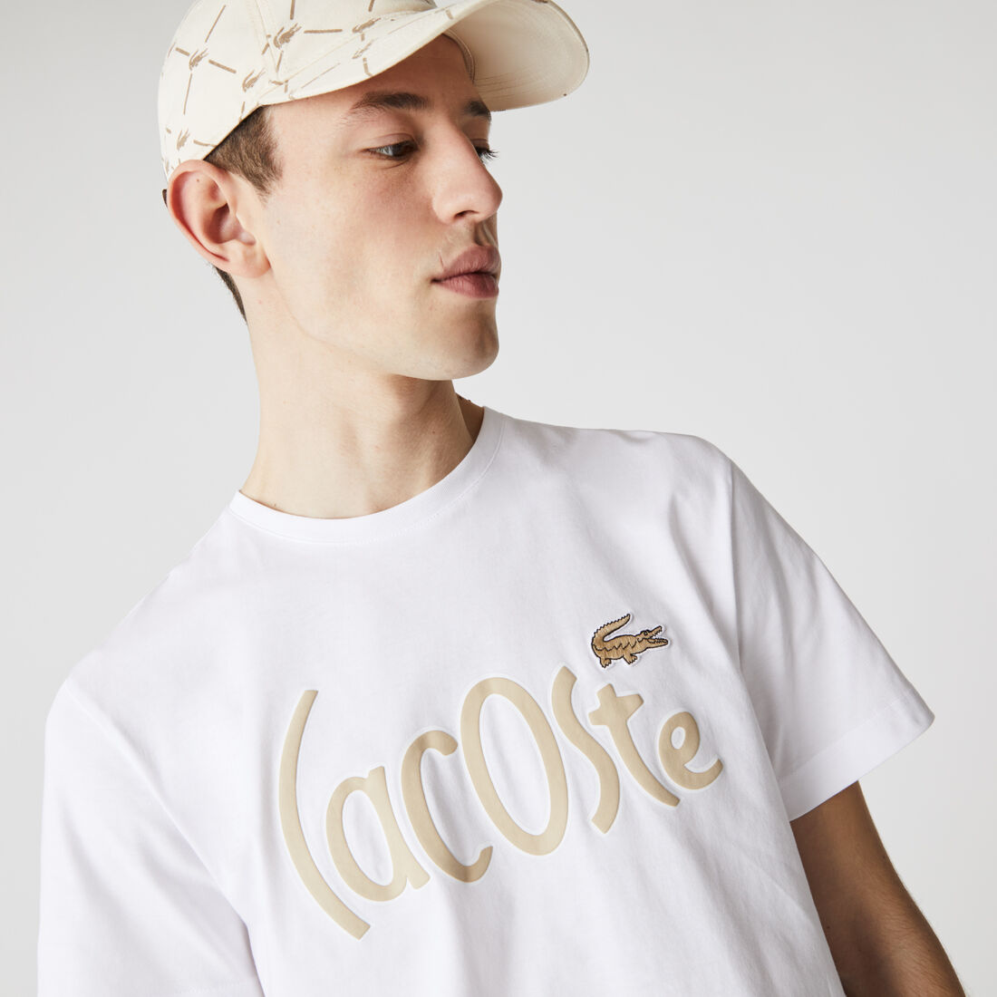 Men&rsquo;s Crew Neck Signature Print Cotton T-shirt