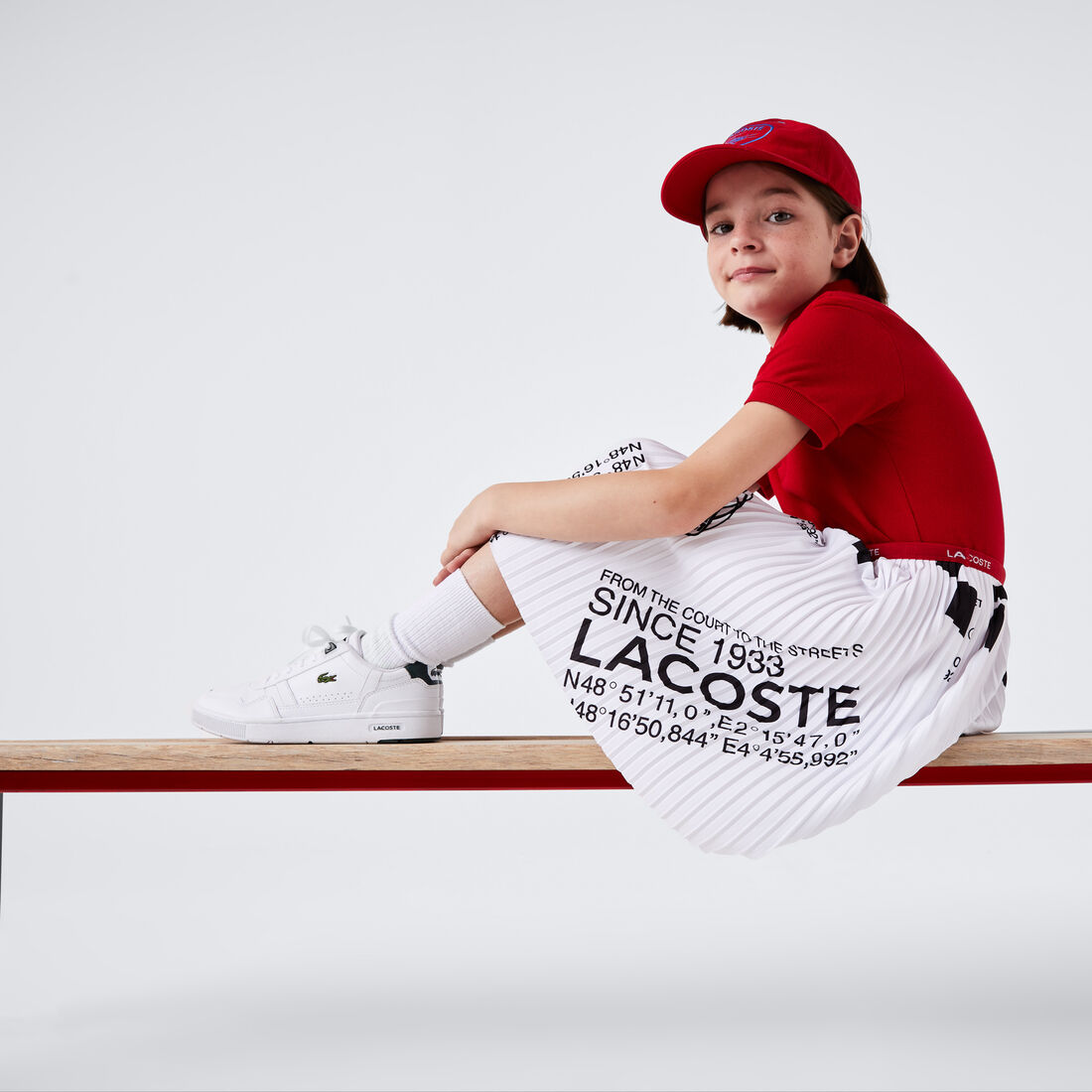 Girls' Lacoste Jersey Short Pleated Skirt