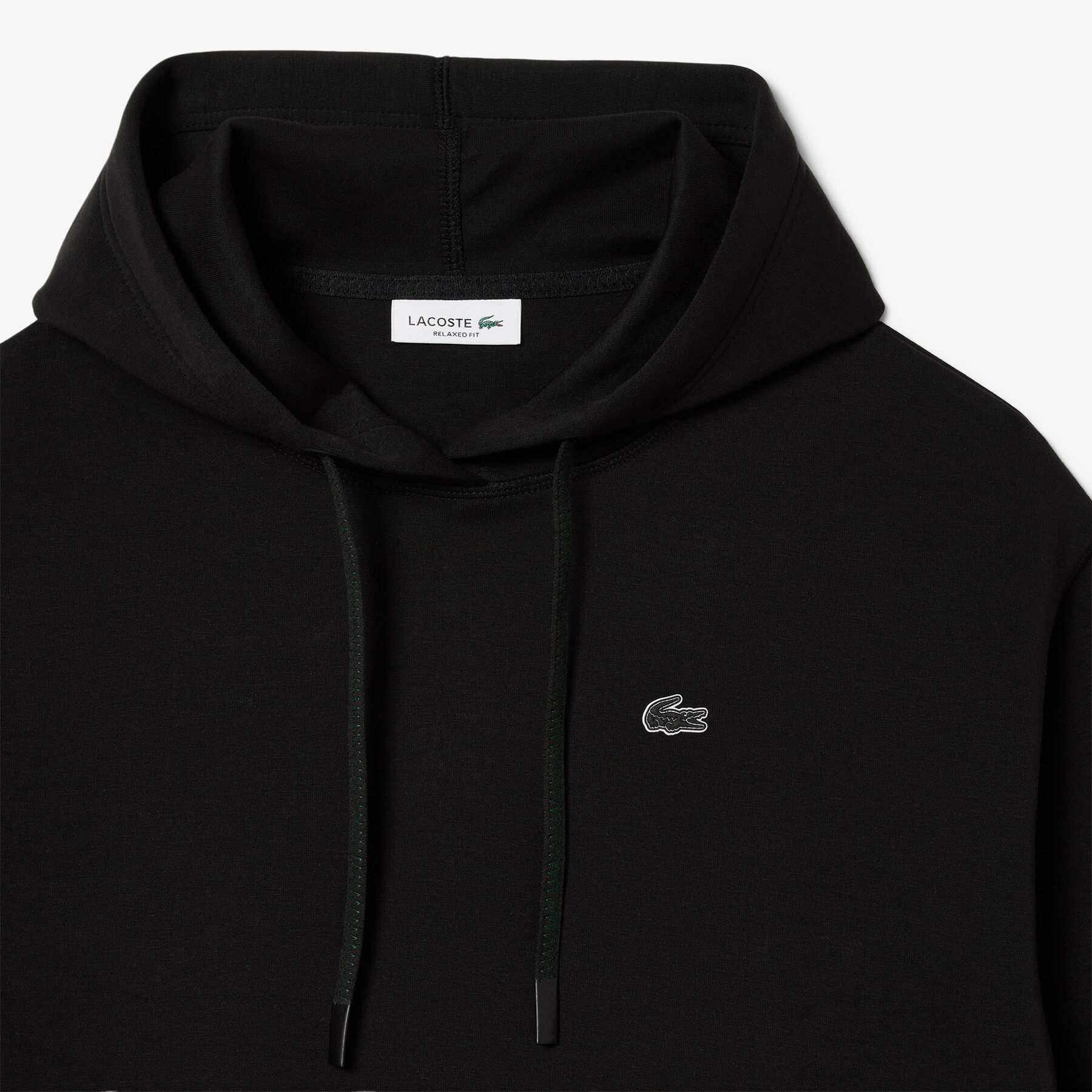 lacoste short cut cotton hoodie