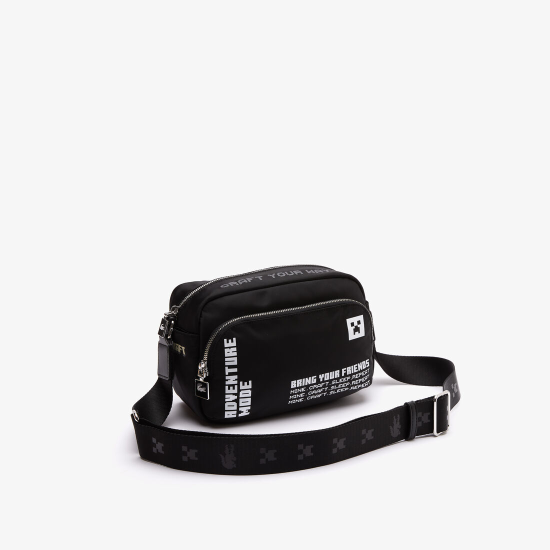 حقيبة كتف نايلون مطبوعة للجنسين مجموعة Lacoste x Minecraft حقيبة كتف نايلون مطبوعة للجنسين مجموعة Lacoste x Minecraft