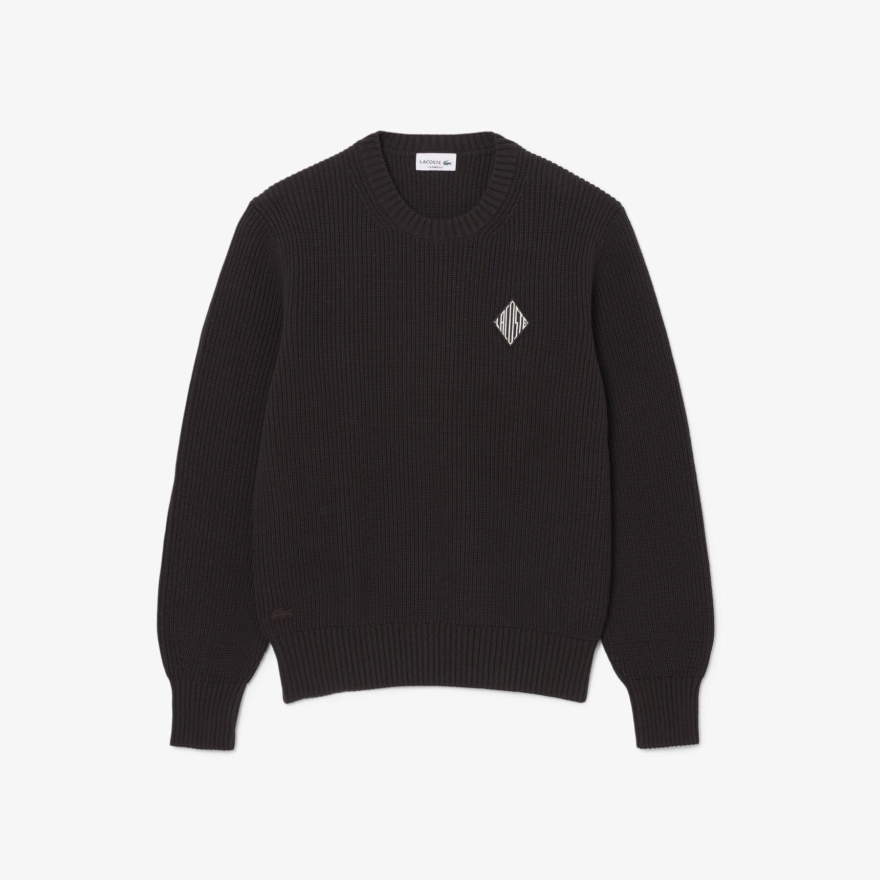 Pearl Rib Knit Badge Accent Sweater lacoste pearl rib knit badge accent sweater