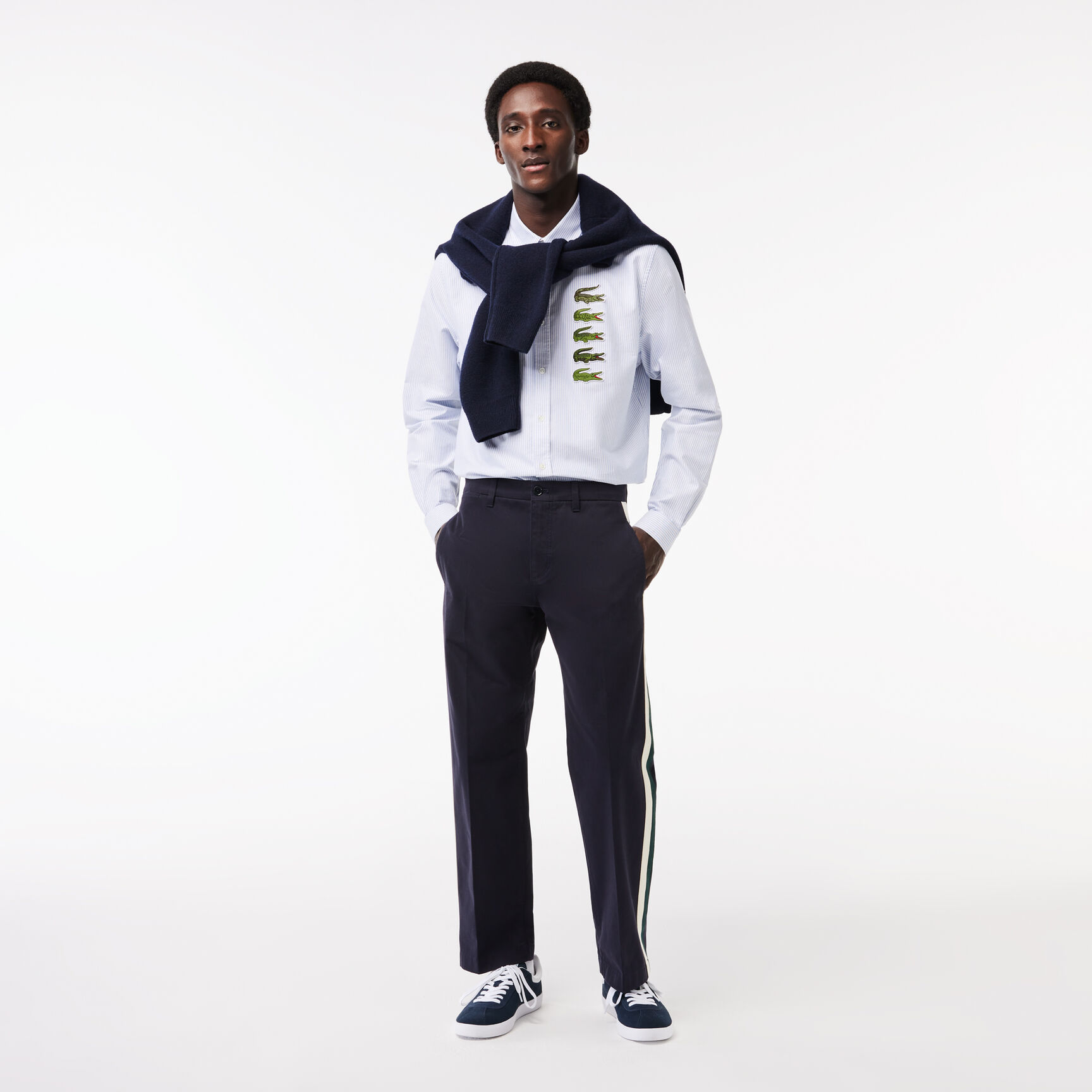 قميص قطن مخطط بقصّة عادية للرجال قميص قطن مخطط بقصّة عادية للرجال