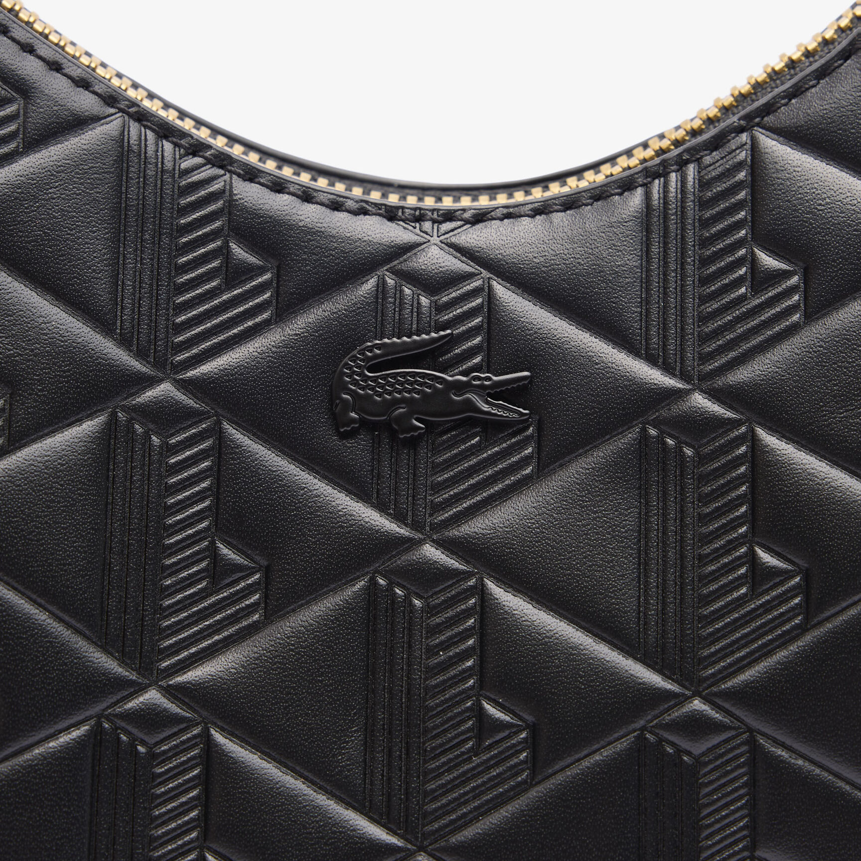 محفظة ماهيكي الجلدية المنقوشة على شكل نصف قمر