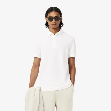 تيشيرت بولو قطن بيكيه مطاطي بقصة عادية للرجال مجموعة Lacoste Paris