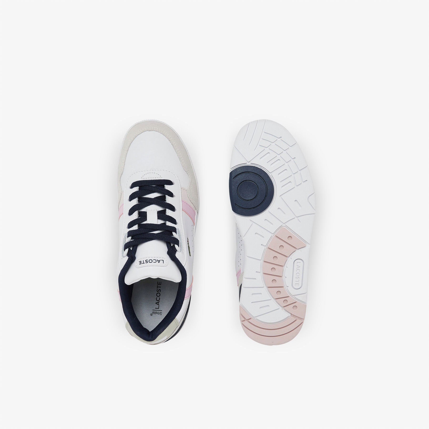 women s lacoste t clip leather color pop sneakers