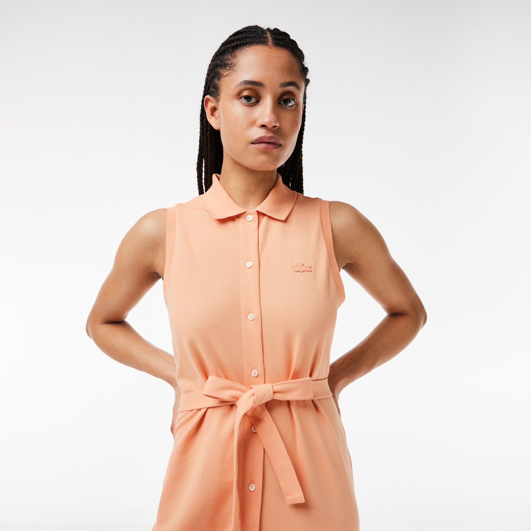 Long Stretch Mini Pique Polo Dress