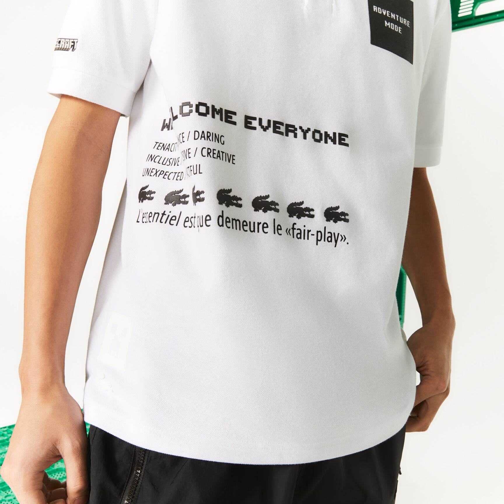 Men's Lacoste L!VE x Minecraft Loose Fit Organic Cotton Polo Shirt