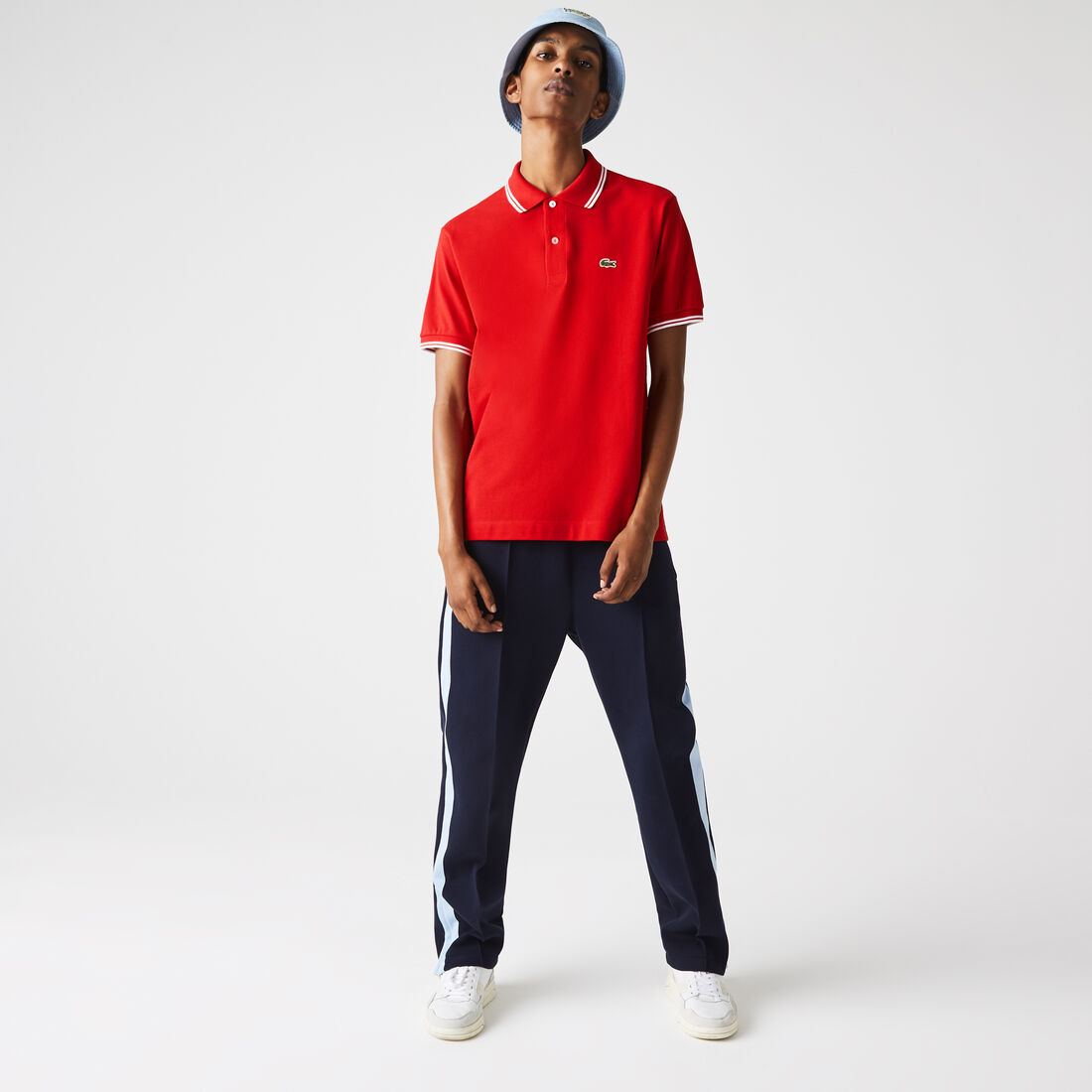 Men’s Lacoste Classic Fit Striped Accents Cotton Piqué Polo Shirt Men’s Lacoste Classic Fit Striped Accents Cotton Piqué Polo Shirt