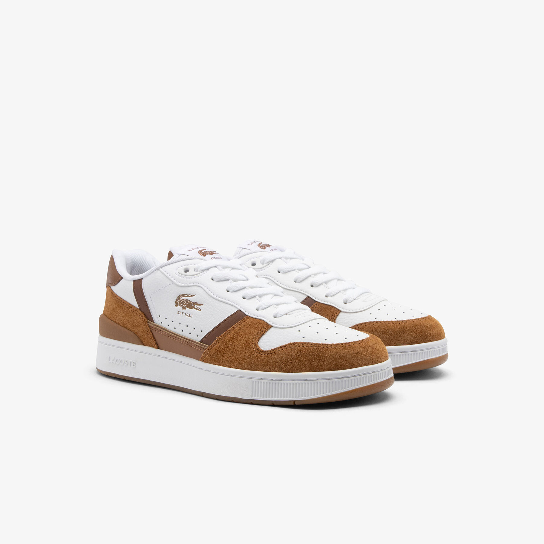 lacoste men s t clip set leather sneakers