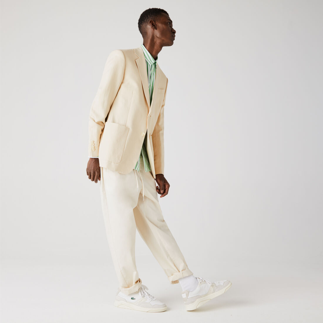 Men’s Straight Fit Cotton And Linen Blend Blazer
