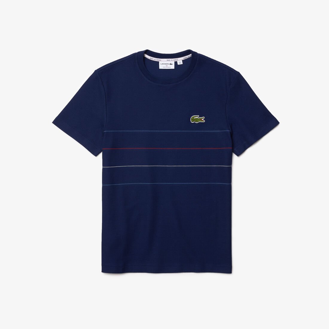 Men's Made In France Textured Striped Organic Cotton T-shirt Men's Made In France Textured Striped Organic Cotton T-shirt