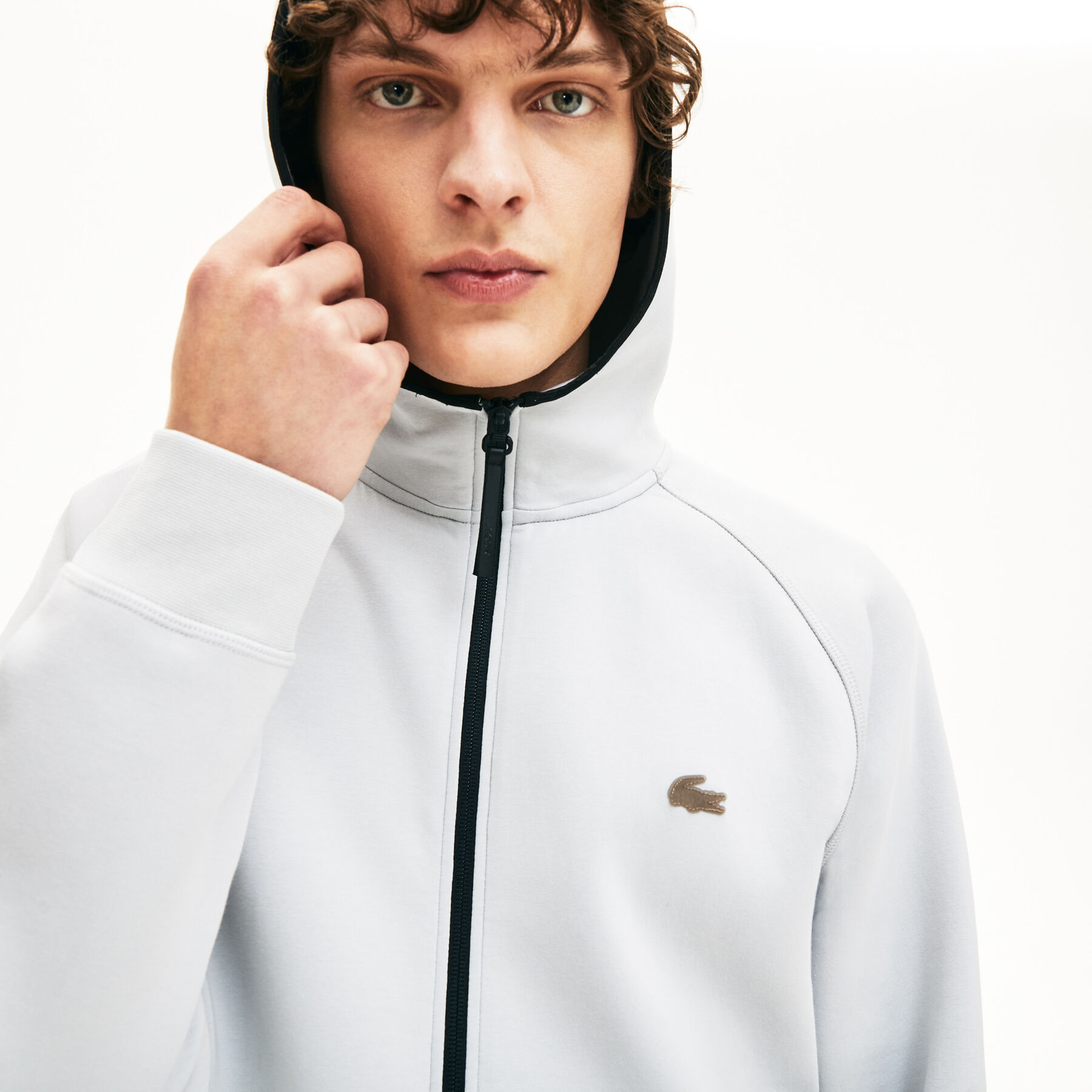 men s lacoste motion hooded zip sweatshirt