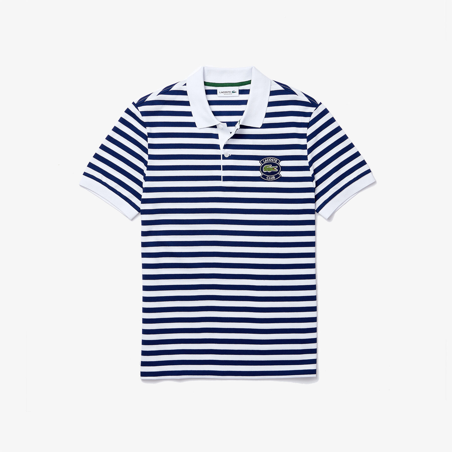 Men’s Lacoste Badge Regular Fit Striped Cotton Piqué Polo men s lacoste badge regular fit striped cotton piqu polo