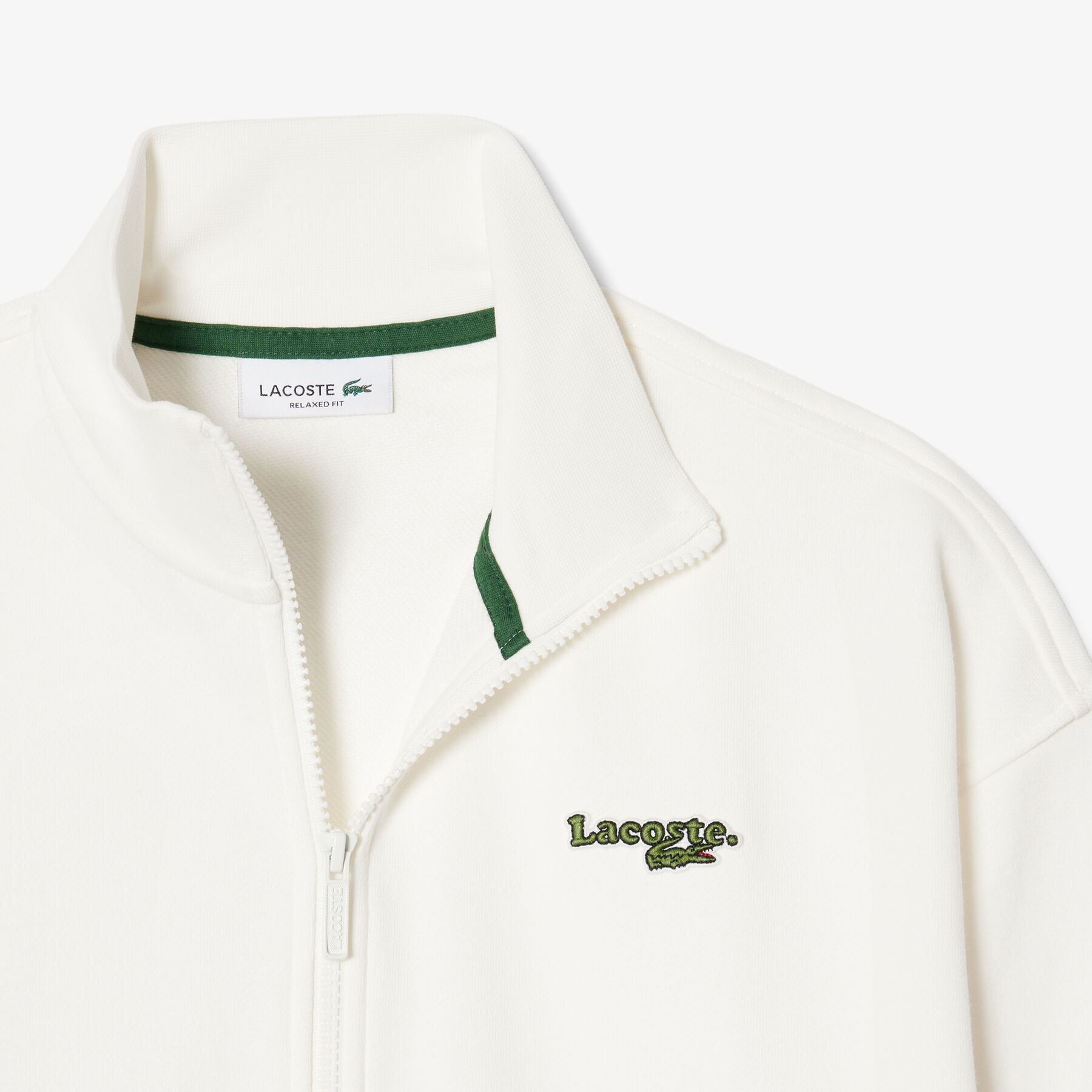 lacoste relaxed fit zipped badge sweatshirt