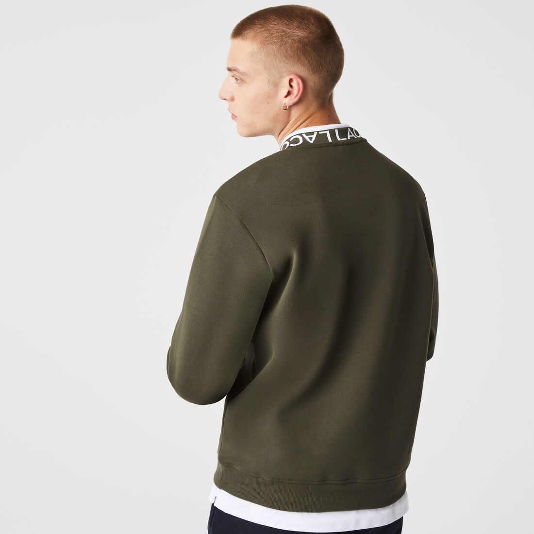 سويت شيرت رجالي Lacoste من مزيج القطن برقبة مستديرة سويت شيرت رجالي Lacoste من مزيج القطن برقبة مستديرة