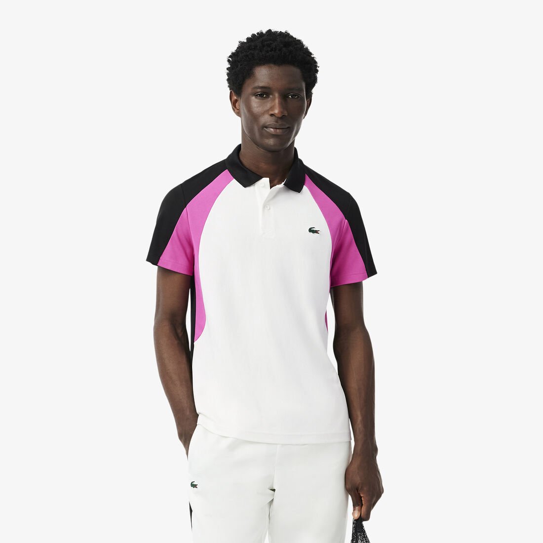 Colour-Block Printed Sport Polo Shirt