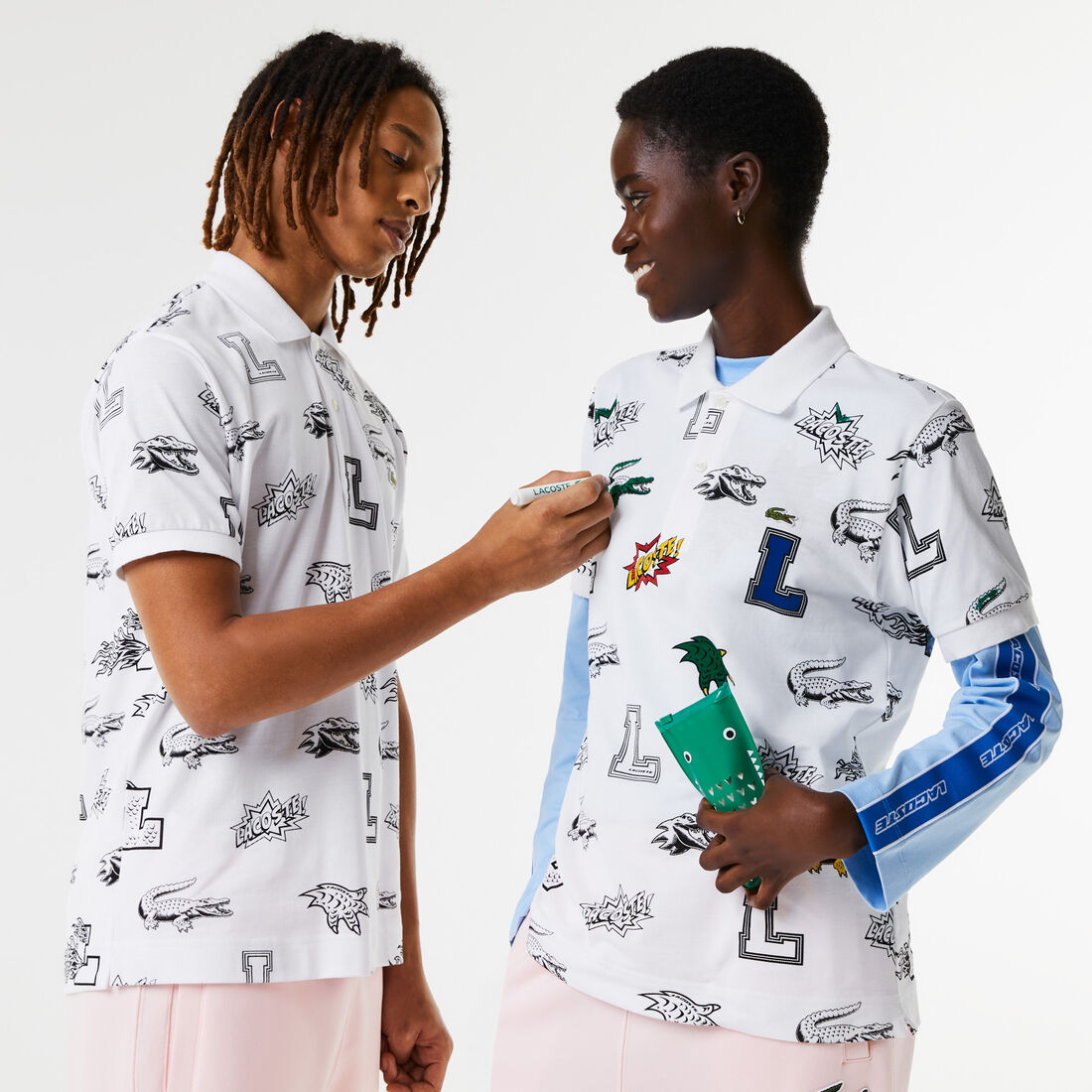 Unisex Lacoste Holiday Custom Print Polo