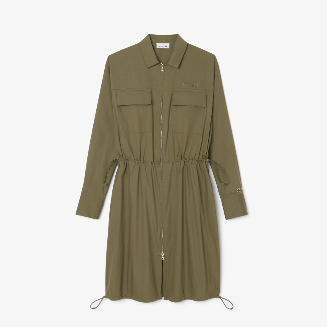 Oversized Cotton Zip Front Shirt Dress Oversized Cotton Zip Front Shirt Dress