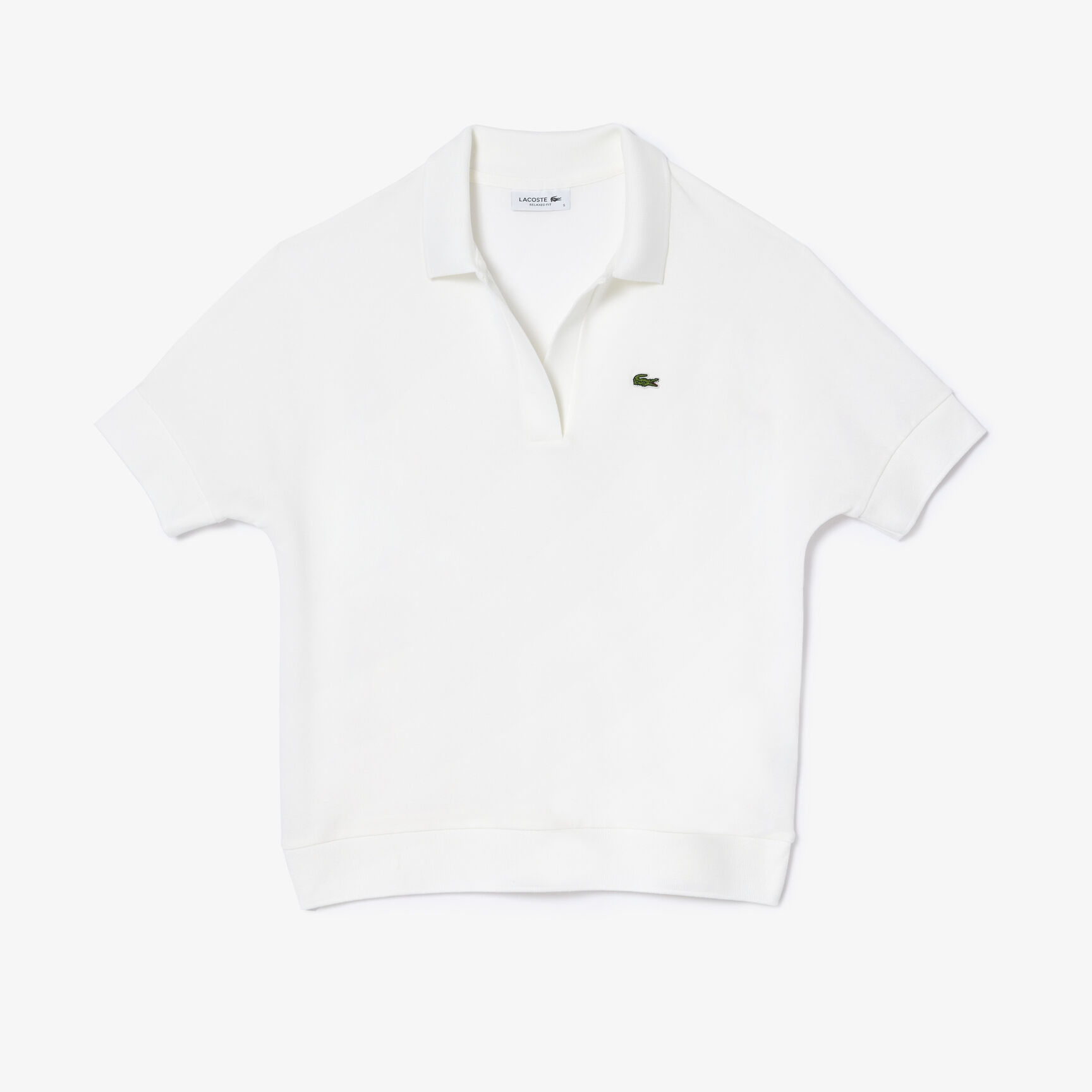 Open Neck Fluid Pique Polo Shirt Open Neck Fluid Pique Polo Shirt