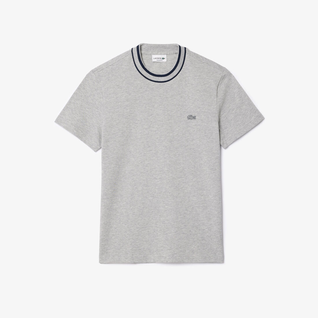 تي شيرت بياقة مخططة من بيكيه تي شيرت بياقة مخططة من بيكيه