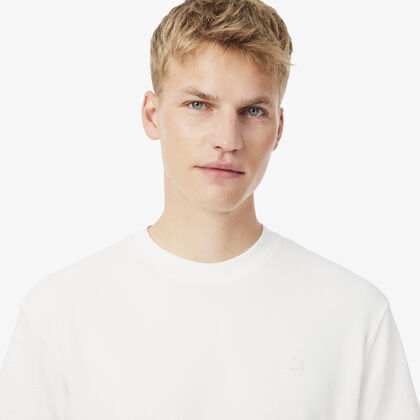 lacoste textured jersey t shirt