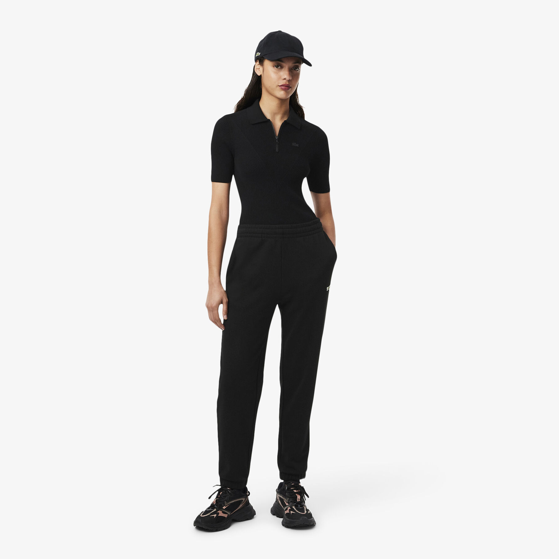 lacoste straight fit logo sweatpants