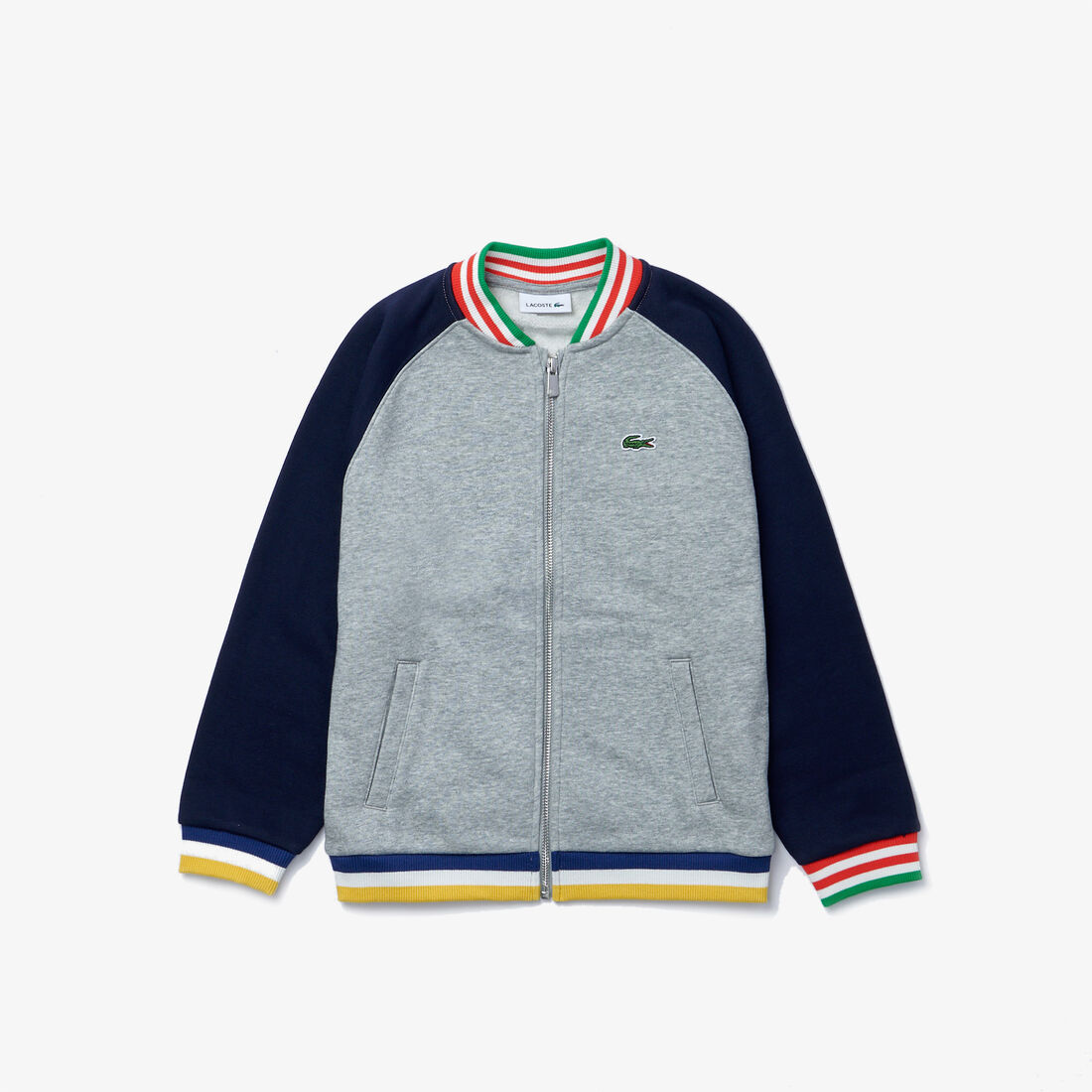 Boys’ Bicolor Striped Accents Fleece Teddy Jacket