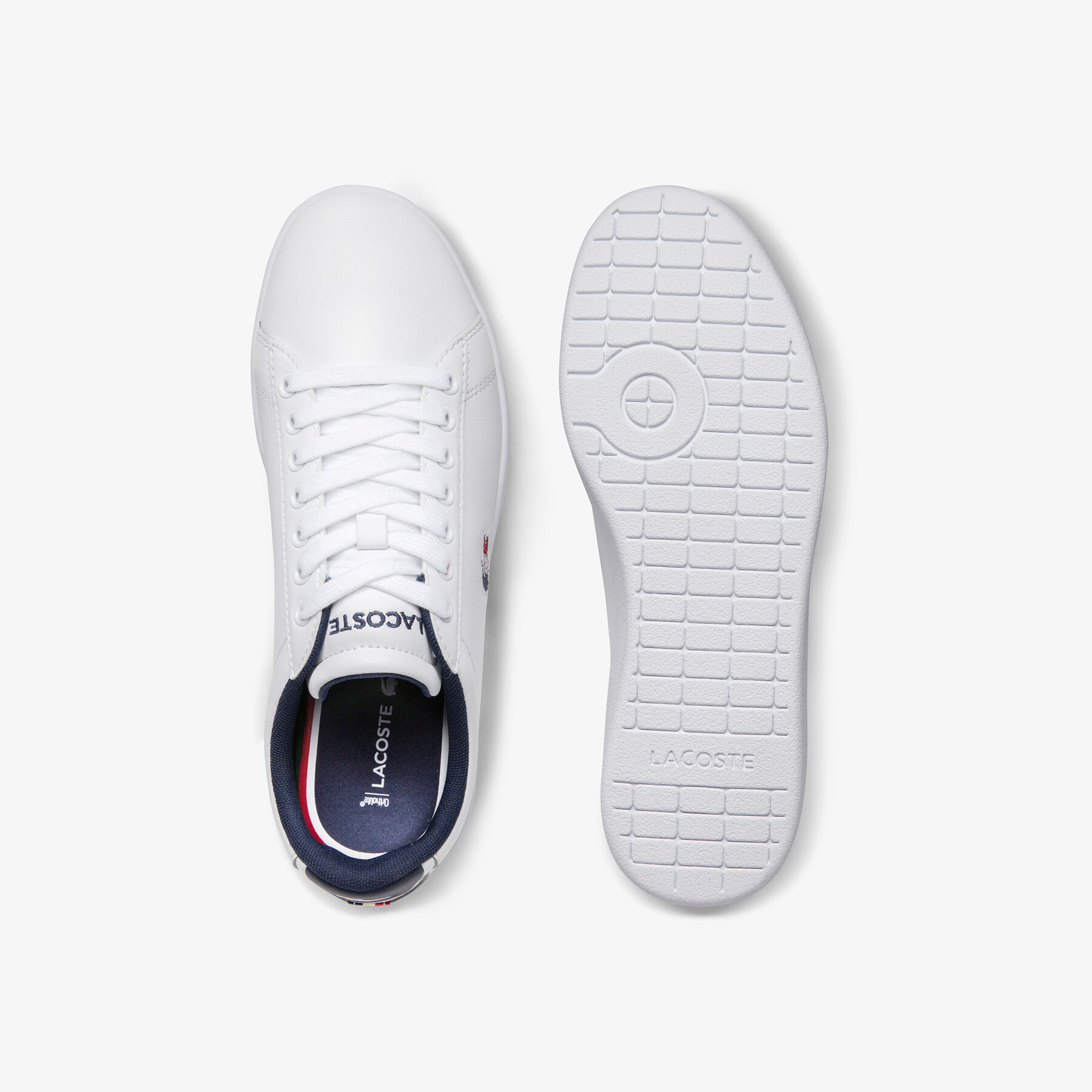 lacoste women s carnaby evo tricolore leather and synthetic trainers