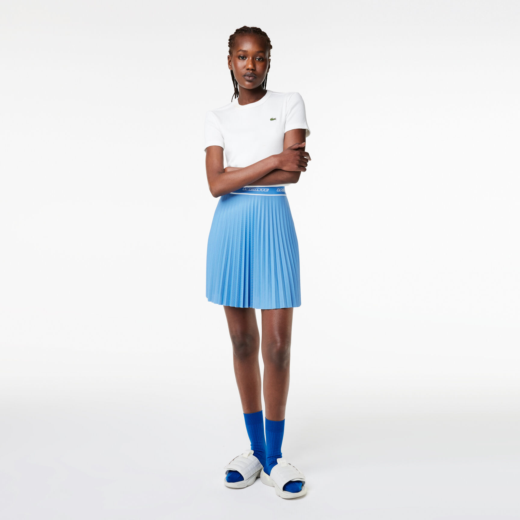 Women's Lacoste Elasticised Waist Short Pleated Skirt