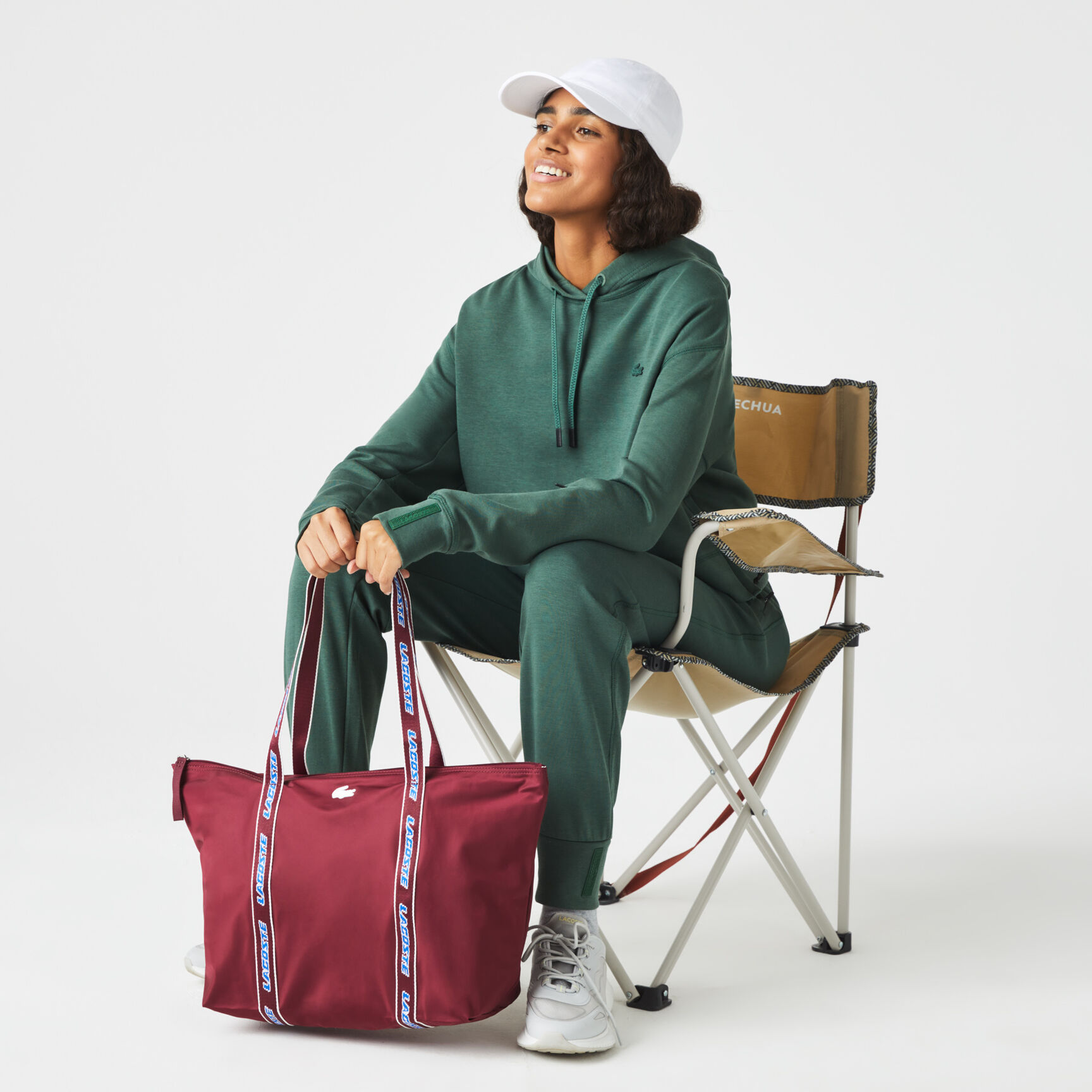 Women's Lacoste Color-Block Branded Handle Shopping Bag