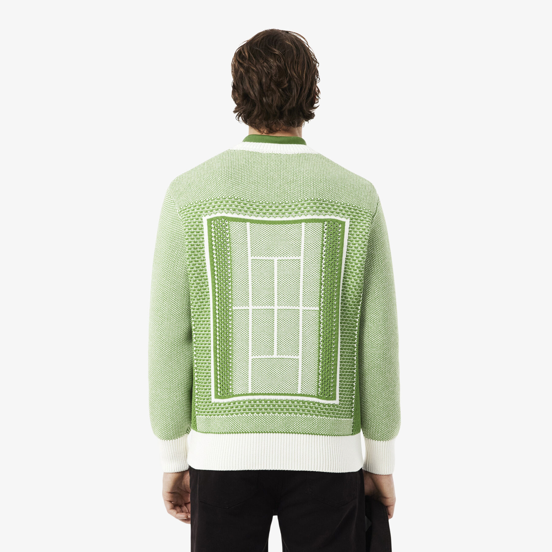 Tennis Court Graphic Jacquard Sweater lacoste tennis court graphic jacquard sweater