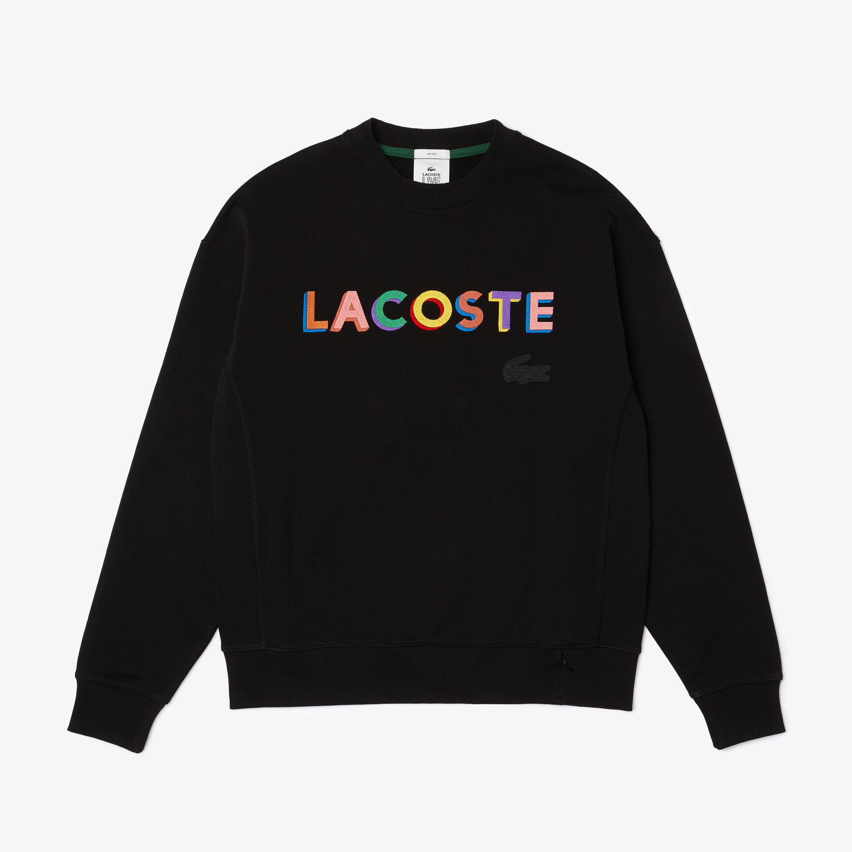 كنزة فضفاضة مطرزة من الصوف للجنسين من مجموعة Lacoste L!VE