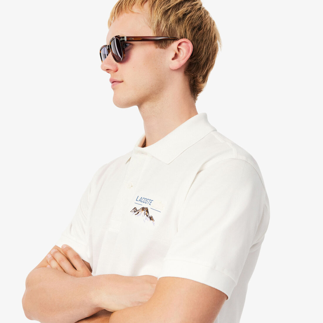 Classic Fit Embroidered Motif Pique Polo Shirt Classic Fit Embroidered Motif Pique Polo Shirt