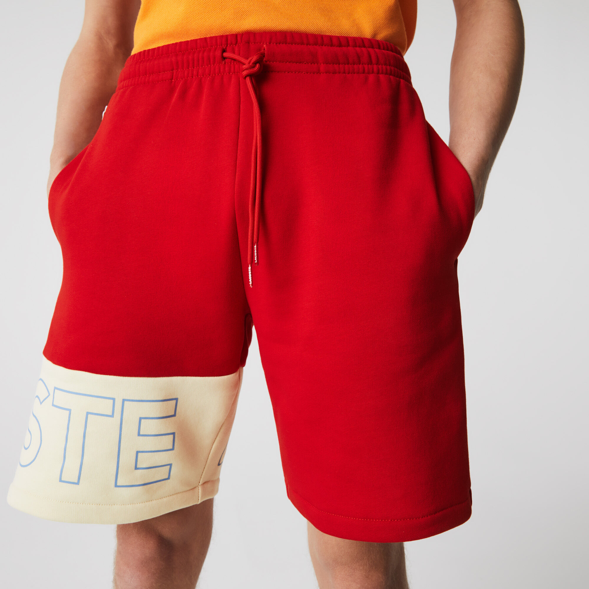 Men’s Lettered Colorblock Fleece Shorts Men’s Lettered Colorblock Fleece Shorts