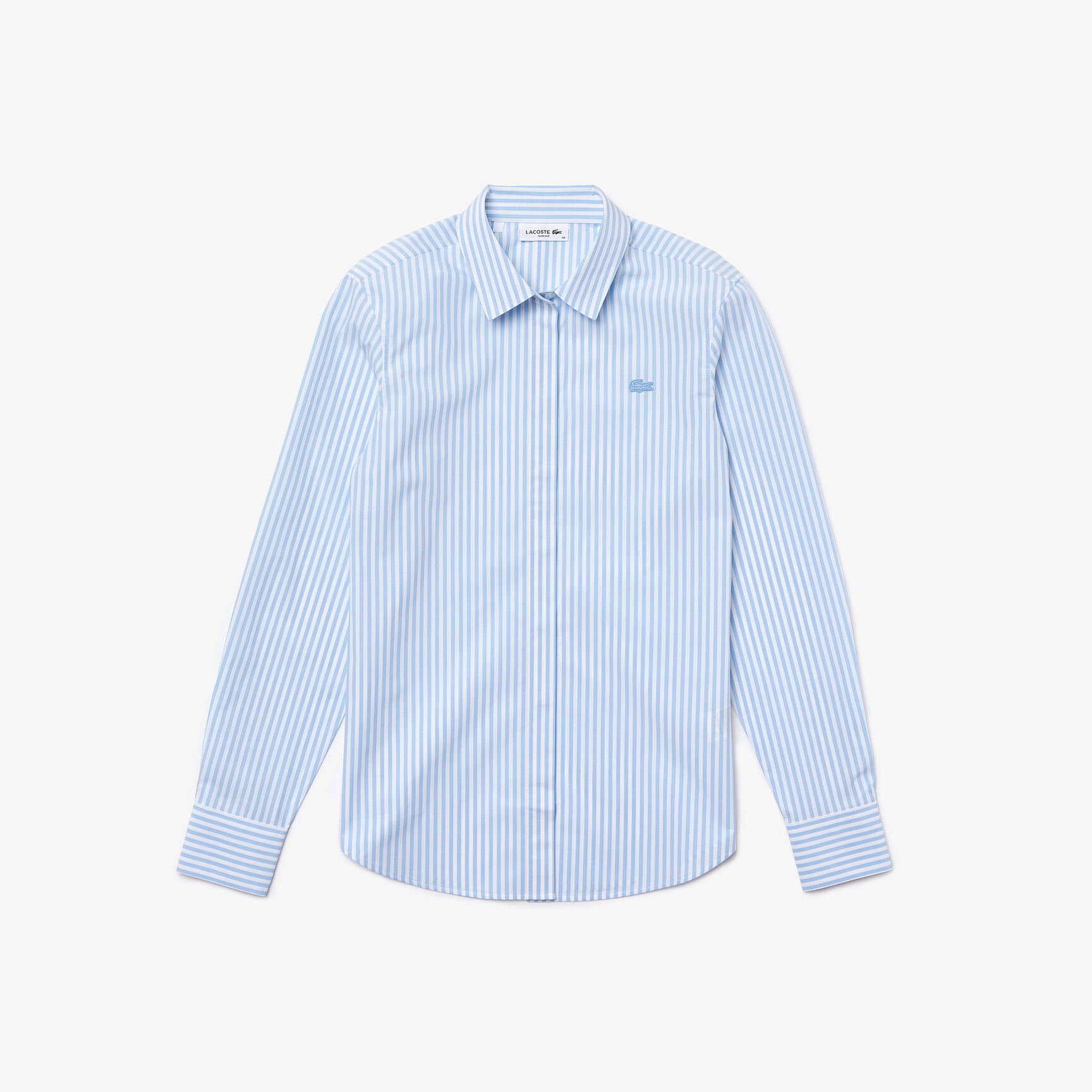 قميص نسائي بقصة ضيقة من قماش البوبلين القطني المرن قميص نسائي بقصة ضيقة من قماش البوبلين القطني المرن