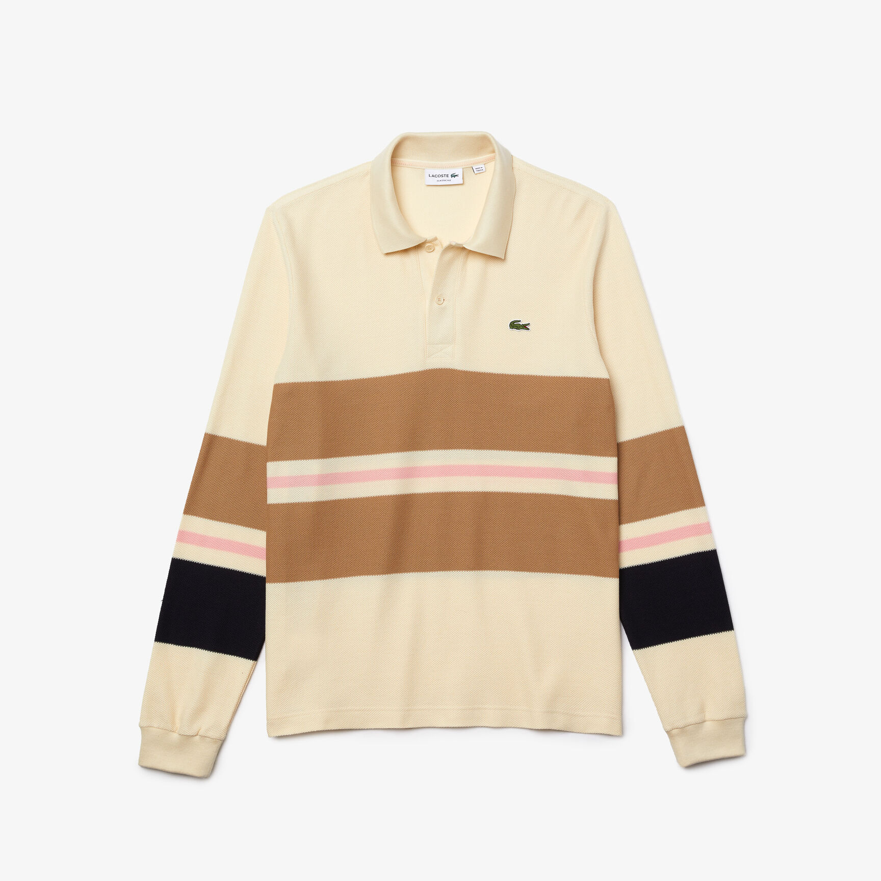 Men’s Lacoste Classic Fit Striped Cotton Polo Shirt