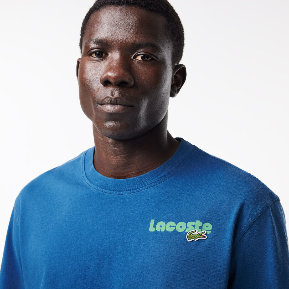 Washed Effect Ombré Lacoste Print T-shirt Washed Effect Ombré Lacoste Print T-shirt