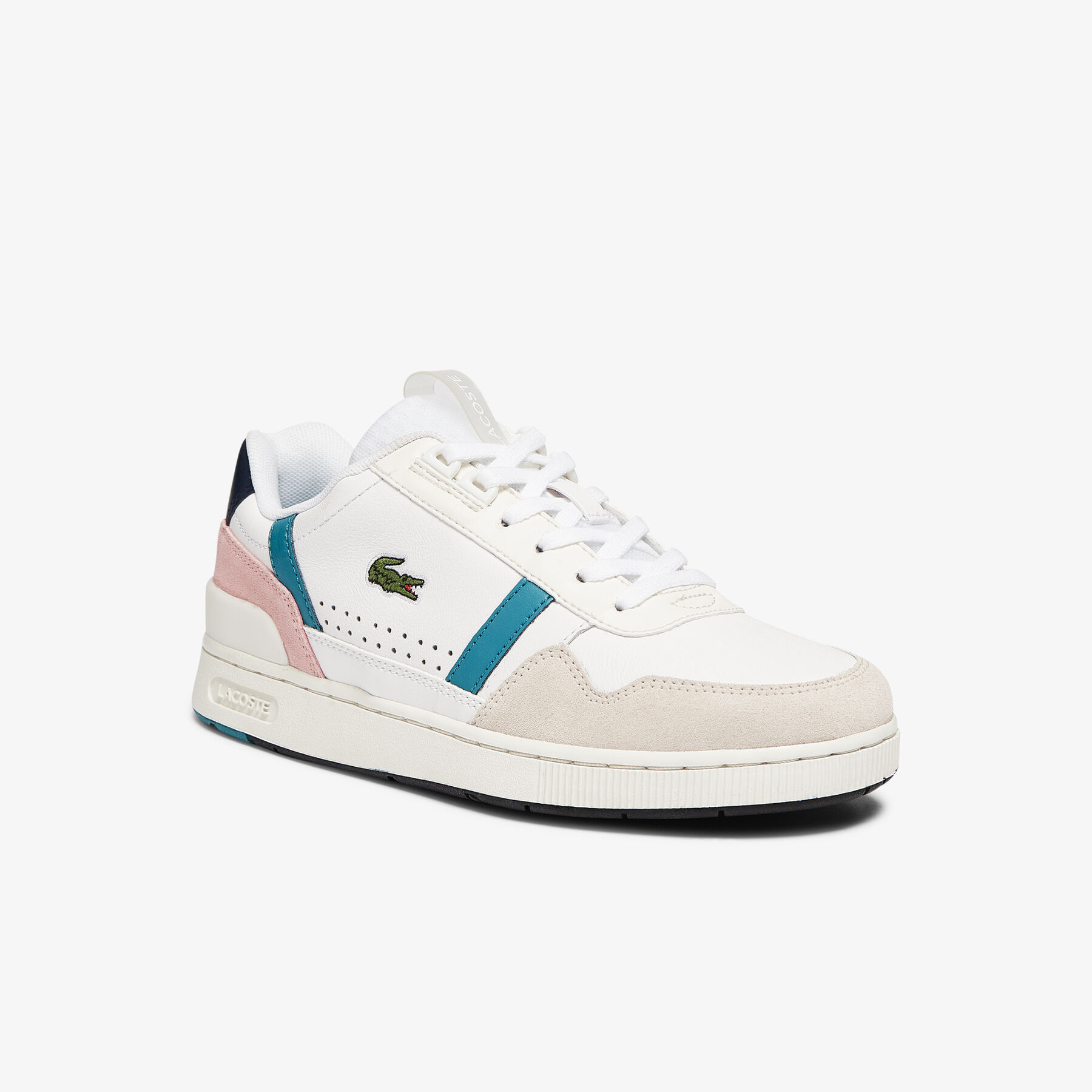 Women's T-Clip Leather and Synthetic Trainers lacoste women s t clip leather and synthetic trainers