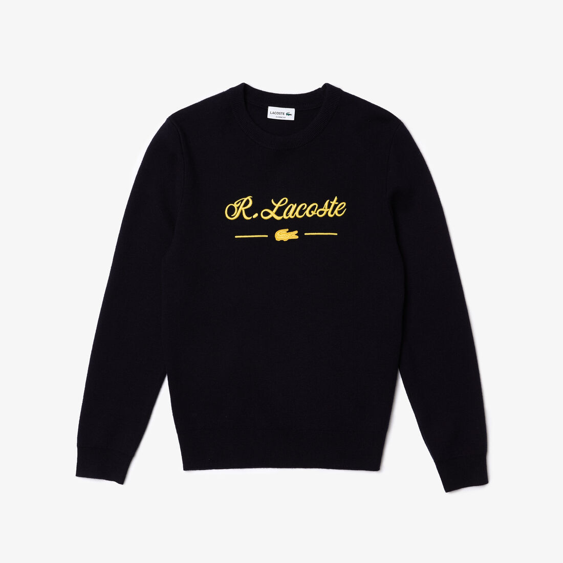 Men’s Crew Neck Embroidered Lettered Wool And Cotton Sweater Men’s Crew Neck Embroidered Lettered Wool And Cotton Sweater
