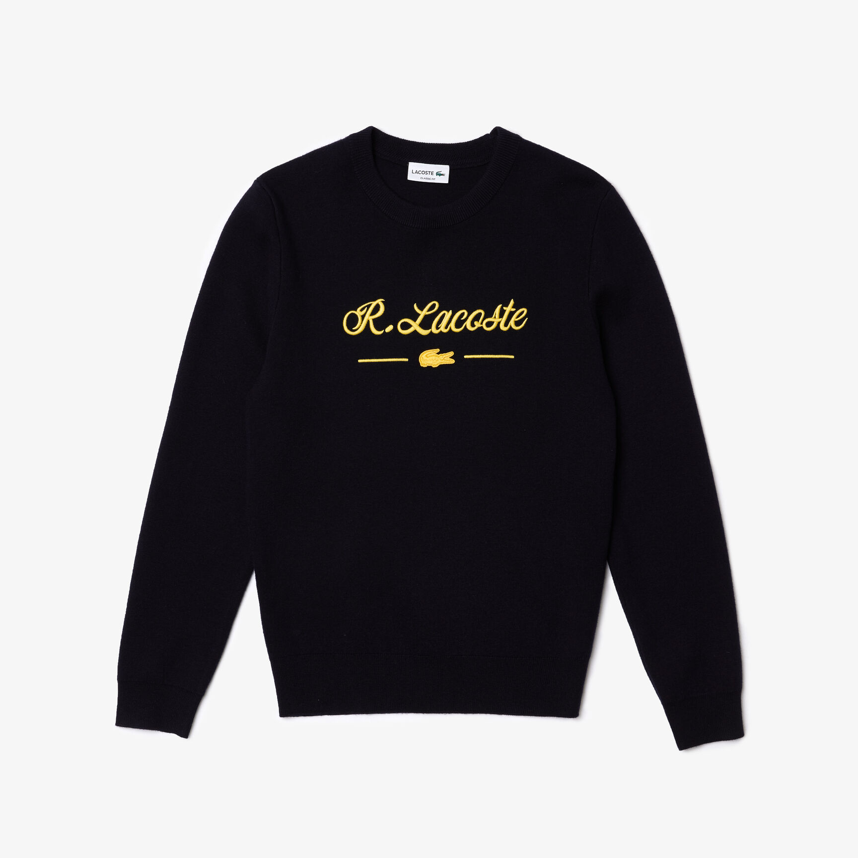 Men’s Crew Neck Embroidered Lettered Wool And Cotton Sweater Men’s Crew Neck Embroidered Lettered Wool And Cotton Sweater