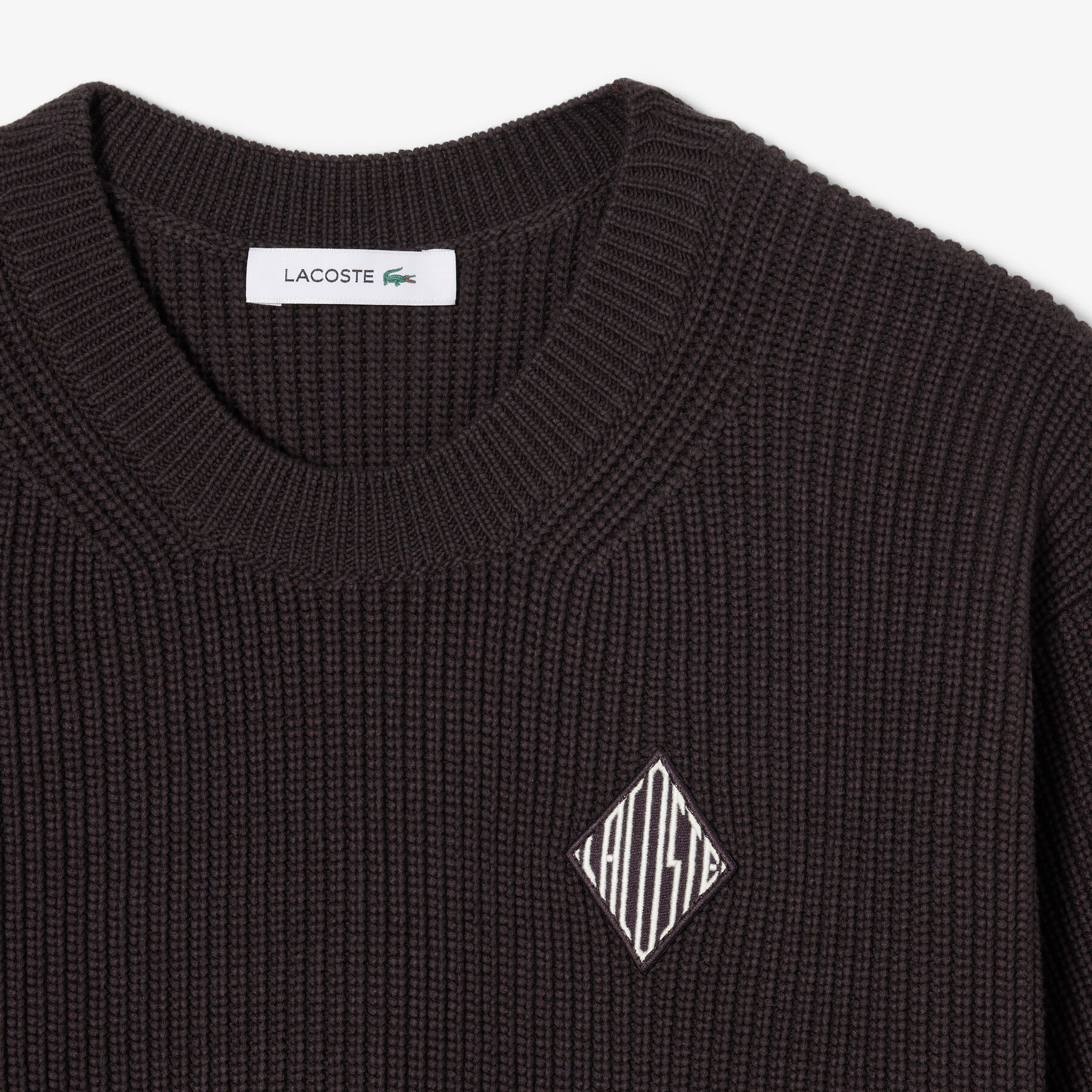 lacoste cotton crew neck sweater