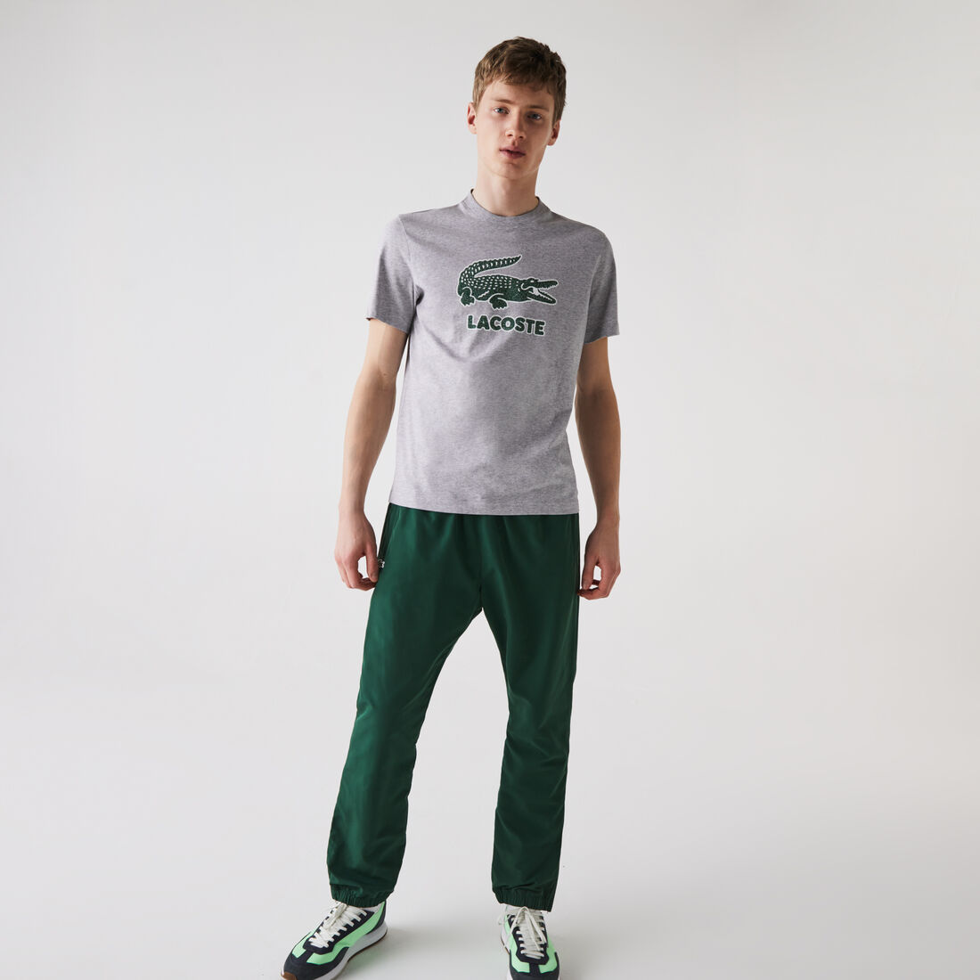 Men’s Crew Neck Crackled Logo Print Cotton T-shirt Men’s Crew Neck Crackled Logo Print Cotton T-shirt