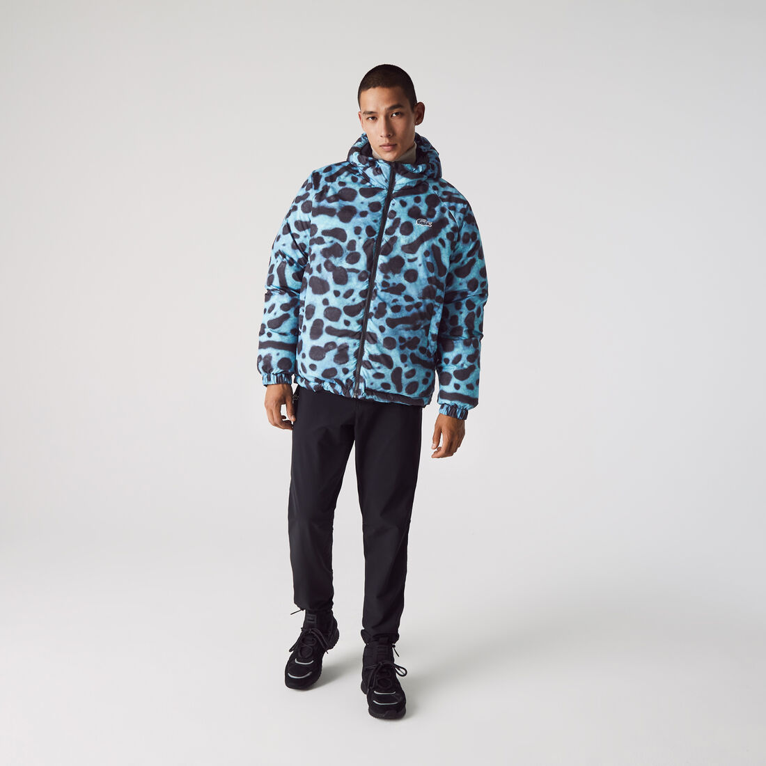 جاكيت مبطن بوجهين وسحّاب للرجال مجموعة Lacoste x National Geographic