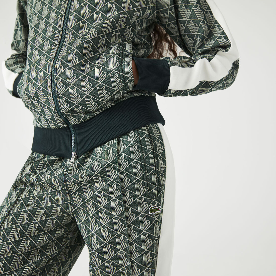 Unisex Lacoste L!VE Monogram Patterned Jacquard Zip Jacket Unisex Lacoste L!VE Monogram Patterned Jacquard Zip Jacket